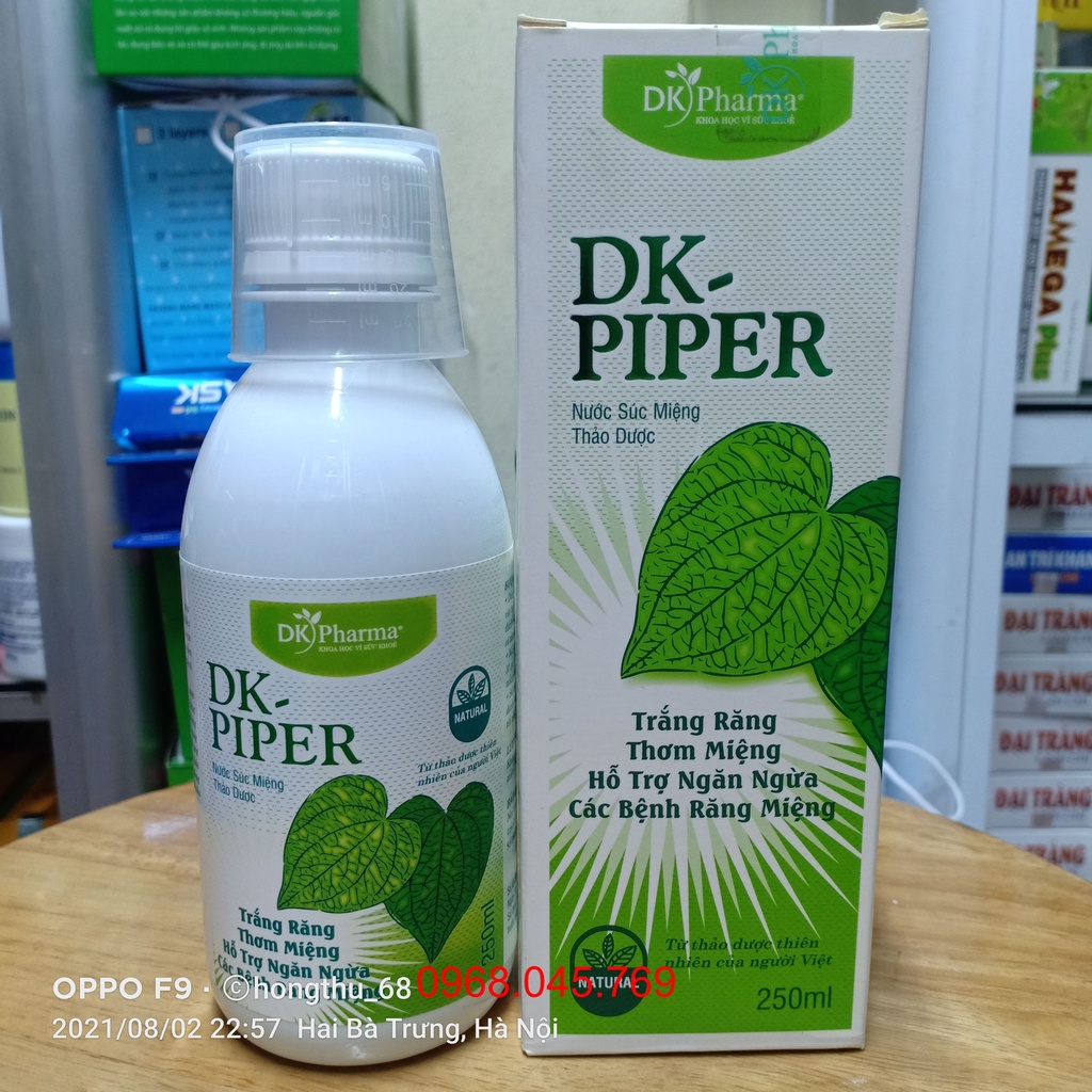 NƯỚC SÚC MIỆNG THẢO DƯỢC DK-PIPER từ trầu không lọ 250ml