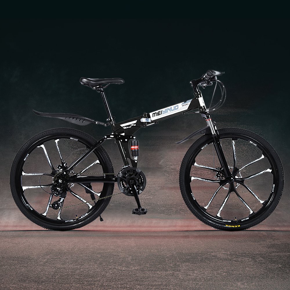 Xe đạp thể thao khung thép siêu bền gấp gọn phanh đĩa cơ học 7 cấp độ kết hợp giảm sóc thủy lực. Bảo hành 2 năm.