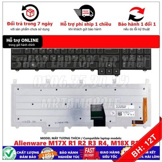 BH12TH] (KEYBOARD) BÀN PHÍM LAPTOP DELL ALIENWARE M17X (RENEW, BH 6TH) dùng cho Alienware M17X R1 R2 R3