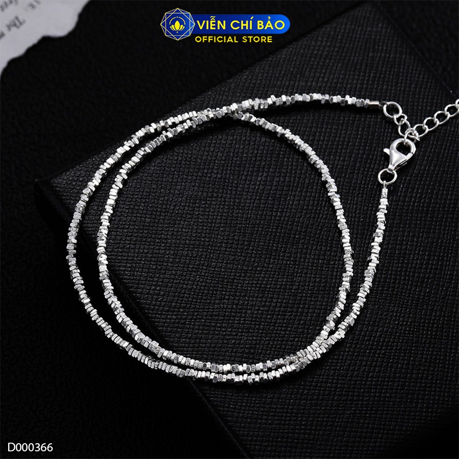 Dây chuyền bạc nữ choker bi dẹt (37 + 5cm) chất liệu bạc 925 thời trang phụ kiện trang sức Viễn Chí Bảo D000366