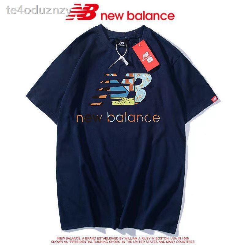 summer ins triều thương hiệu áo thun New Balance cho nam và nữ thể thao rộng rãi học sinh NB ngắn tay cổ tròn cotton