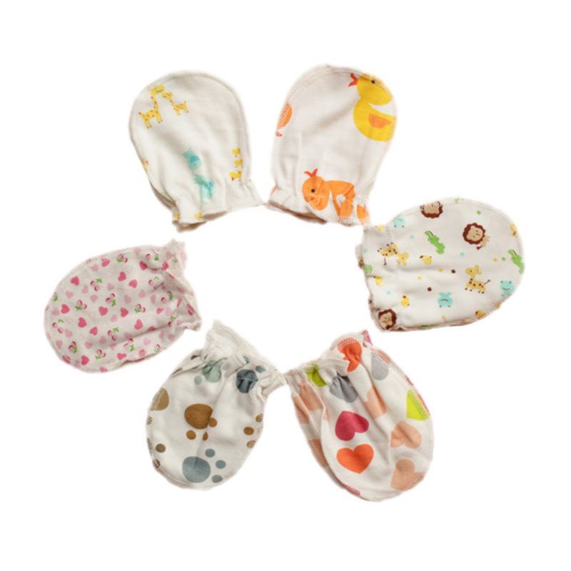Set 10 Đôi Găng Tay cotton Mềm Mại Chống Trầy Chăm Sóc Cho Bé
