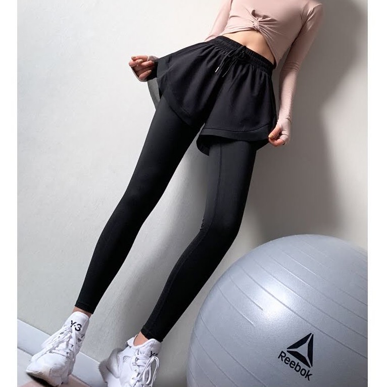 Quần Đùi Kèm Quần Legging Dài Co Giãn Đồ Tập Nữ Gym Yoga Zumba Aerobic Rẻ Đẹp GYMSTORE 708