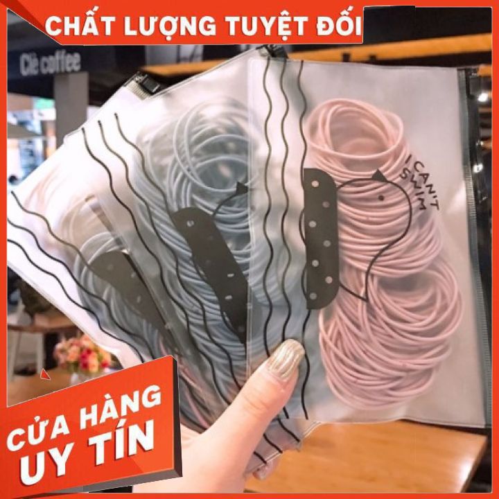 ❤️FREESHIP❤️SET 100 DÂY CỘT TÓC KÈM TÚI NHỰA KÉO.