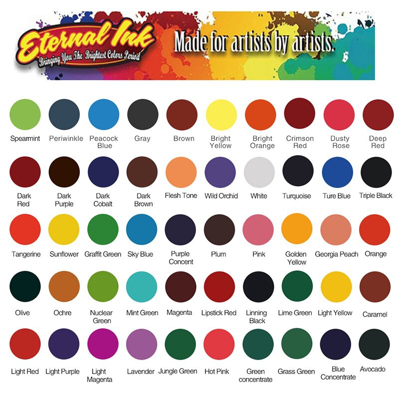 Mực xăm hình màu ENTERNAL INK 30ML - Các Tone Chính