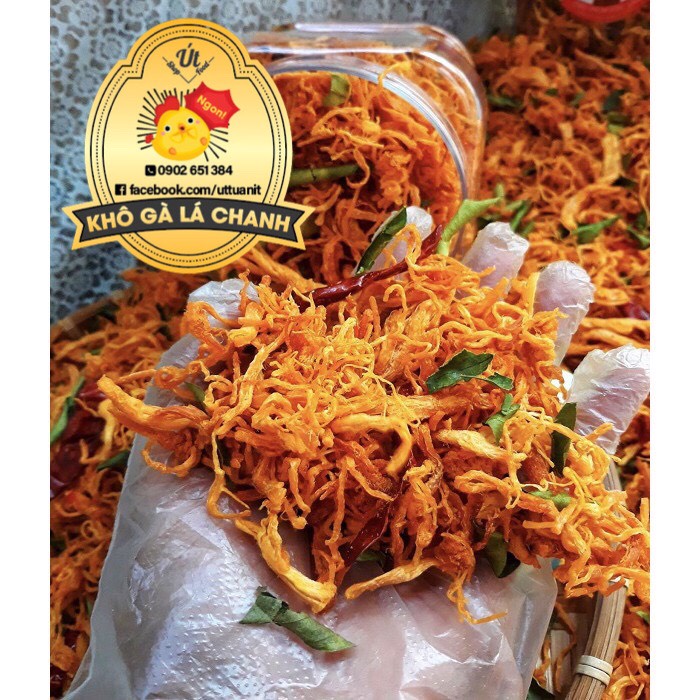Khô Gà Lá Chanh Loại 1 [Cam kết không bột] Hộp 500g  |  1kg | Út Food [Miền Tây] | BigBuy360 - bigbuy360.vn