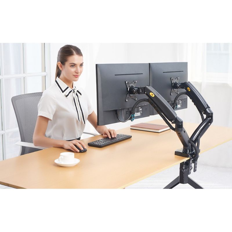 Giá treo hai màn hình NB F160  - Xoay 360 độ - Dual Arm Monitor