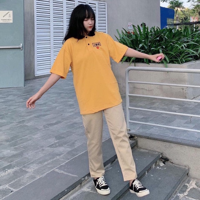 Áo PoLo Mix Tay Lở Thêu Chữ Ảnh Thật