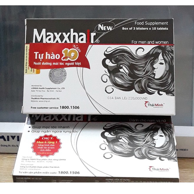 [MUA 6 TẶNG 1] Mọc Tóc Nhanh, Maxxhair Ngăn Rụng Tóc, Kích Thích Mọc Tóc Nhanh