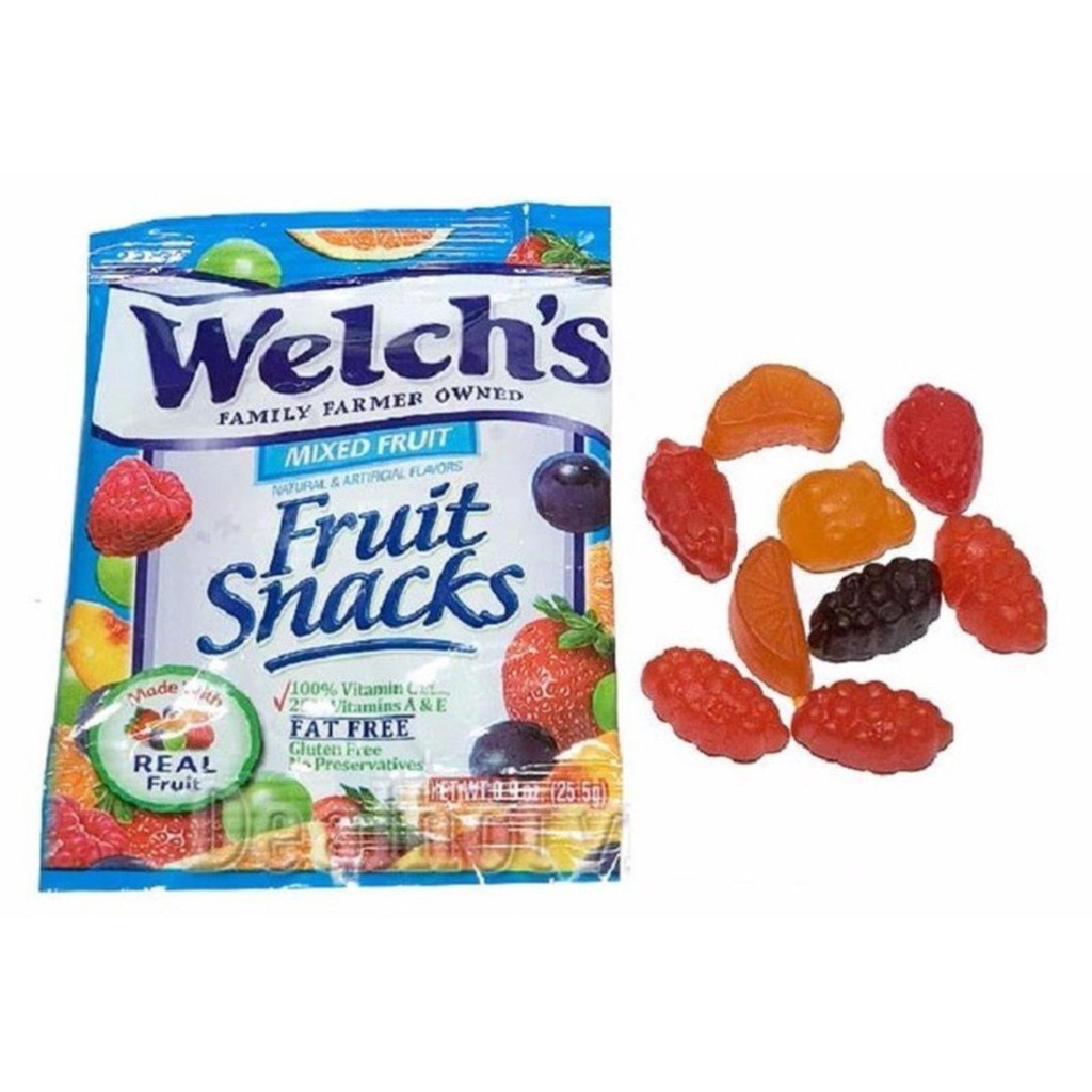 Combo 10 gói kẹo dẻo trái cây Welch's Fruit Snacks (25.5gr/ gói)
