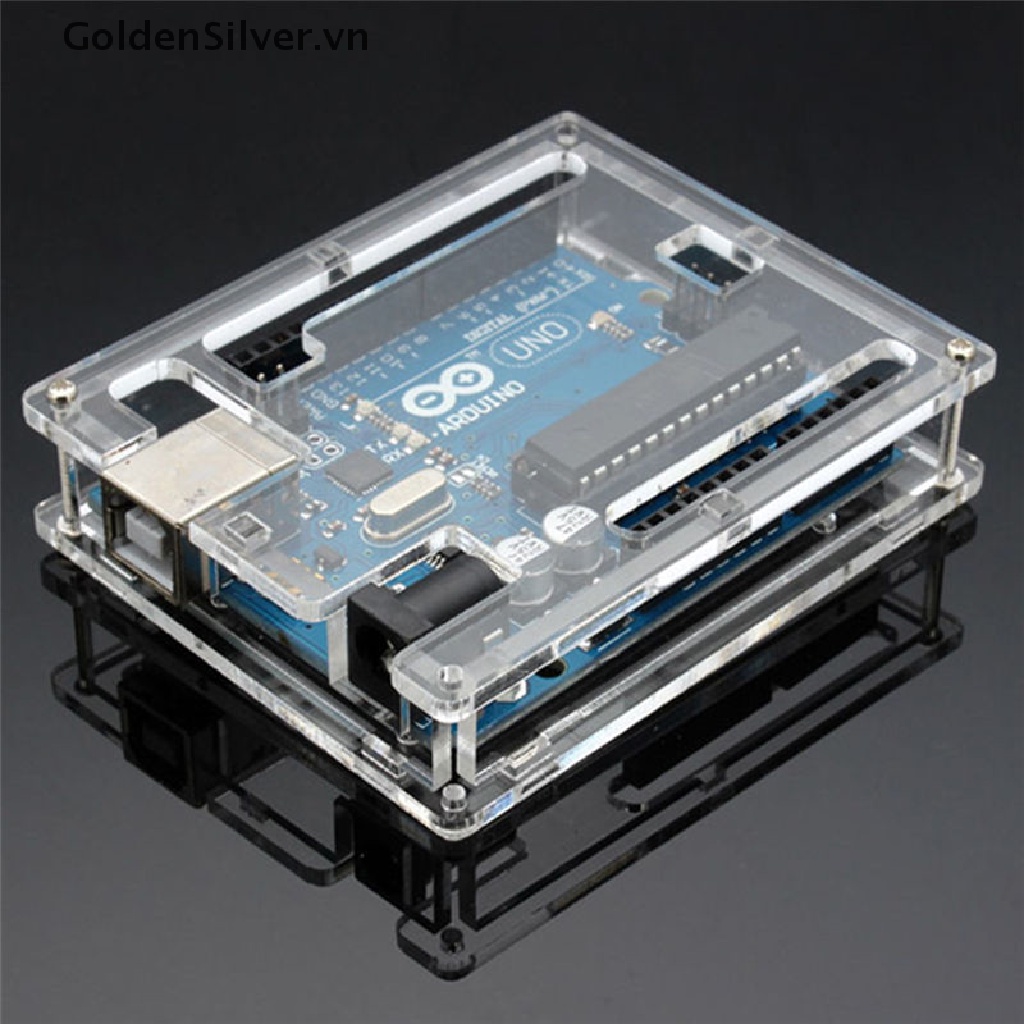 Vỏ Hộp Đựng Máy Tính Arduino R3 Bằng Acrylic Trong Suốt