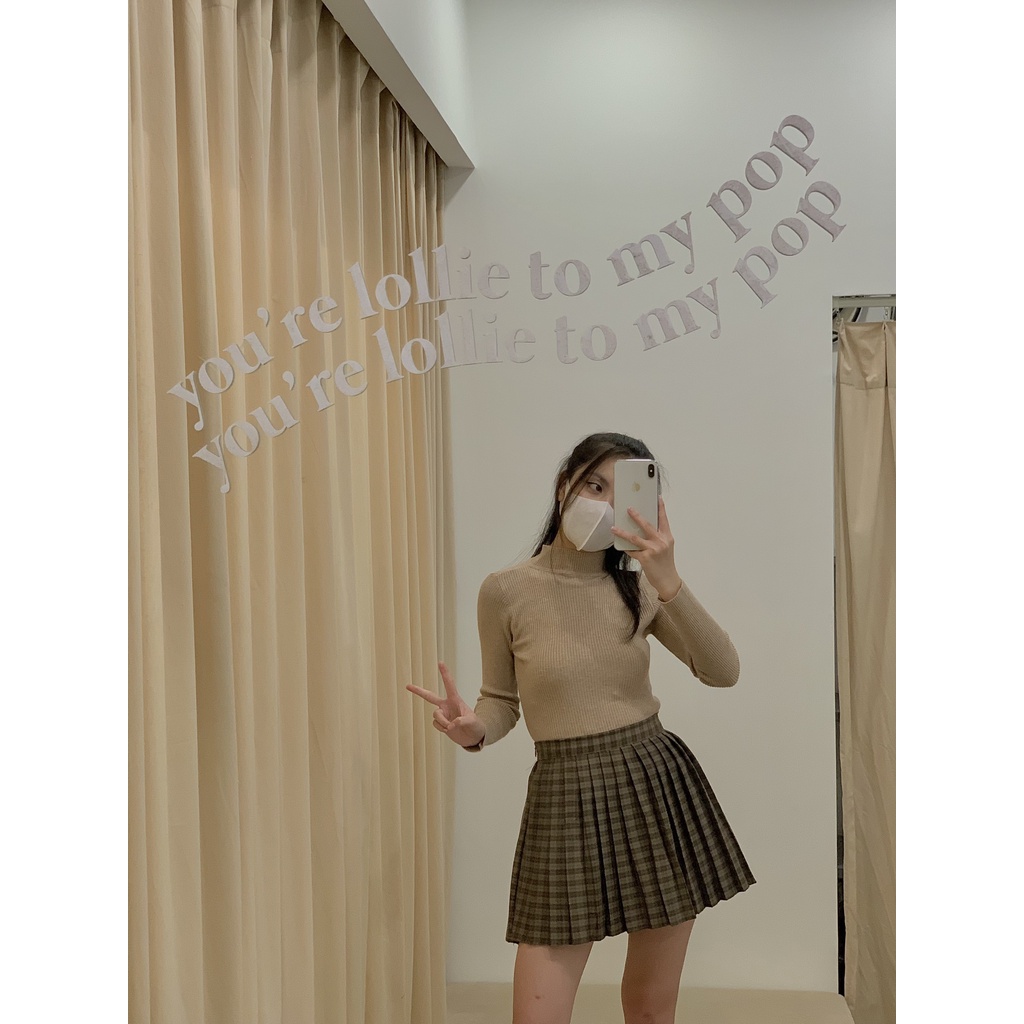 Áo len gân cổ 5p trơn LEN116 LOLLIE STUDIO