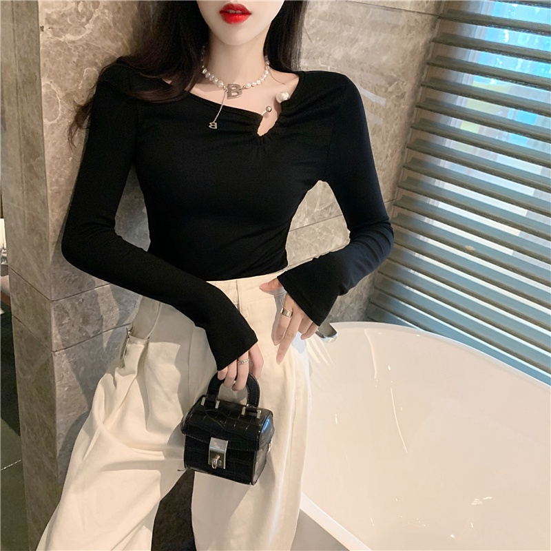 SUXI Áo tay dài thời trang mùa thu phong cách Hàn Quốc trẻ trung cho nữ