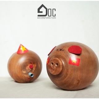 LỢN GỖ TIẾT KIỆM HEO ĐẤT GÓC DECOR
