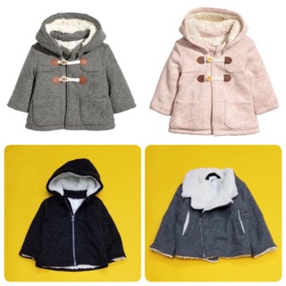 ÁO KHOÁC DẠ LÔNG H&M cho bé 4-24m