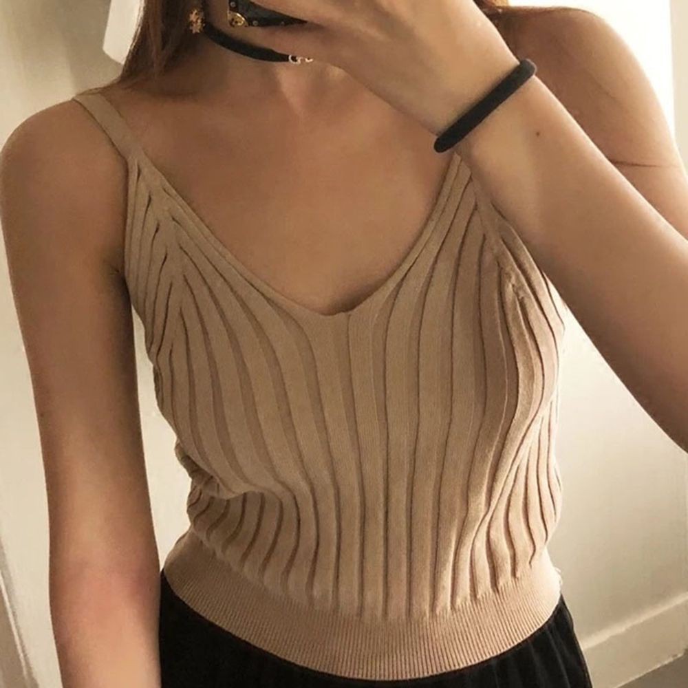 Áo Croptop dệt kim thiết kế xinh xắn dành cho nữ