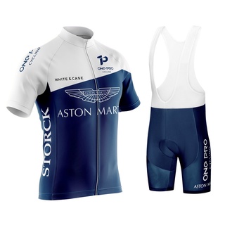 Bộ quần áo đạp xe tay ngắn thời trang đi xe đạp leo núi one pro aston martin storck cho nam