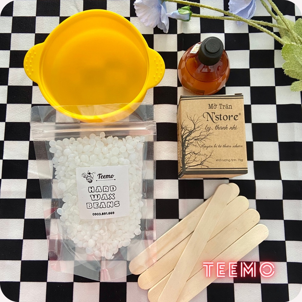 Combo triệt lông mini Sáp wax lông + Chén silicon chống dính