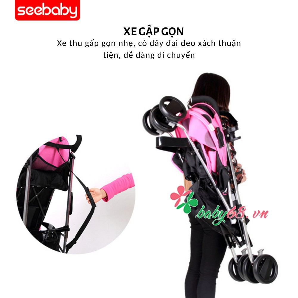 Xe đẩy Seebaby Cánh Cam S03A