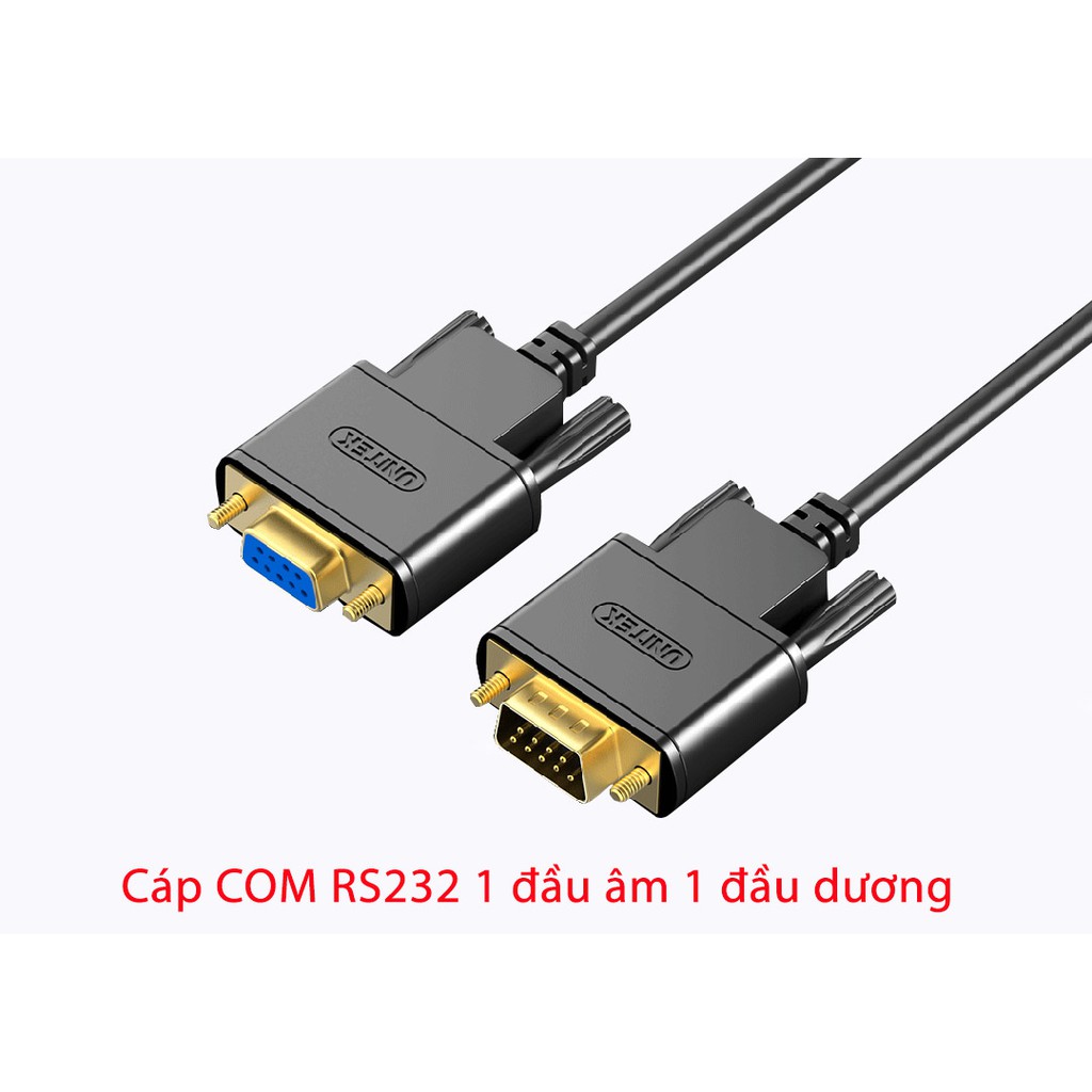 Cáp COM RS232 đầu âm đầu dương 1,5m Unitek YC706