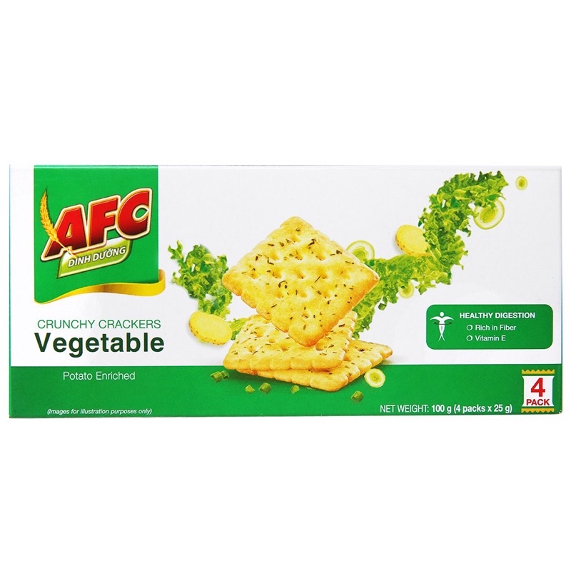 Bánh Quy mặn AFC 2 vị Rau & lúa mì