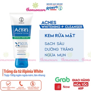 Sữa rửa mặt dưỡng trắng da - Acnes Pure White tuýp 100ml srm cleanser mờ nám, tàn nhang