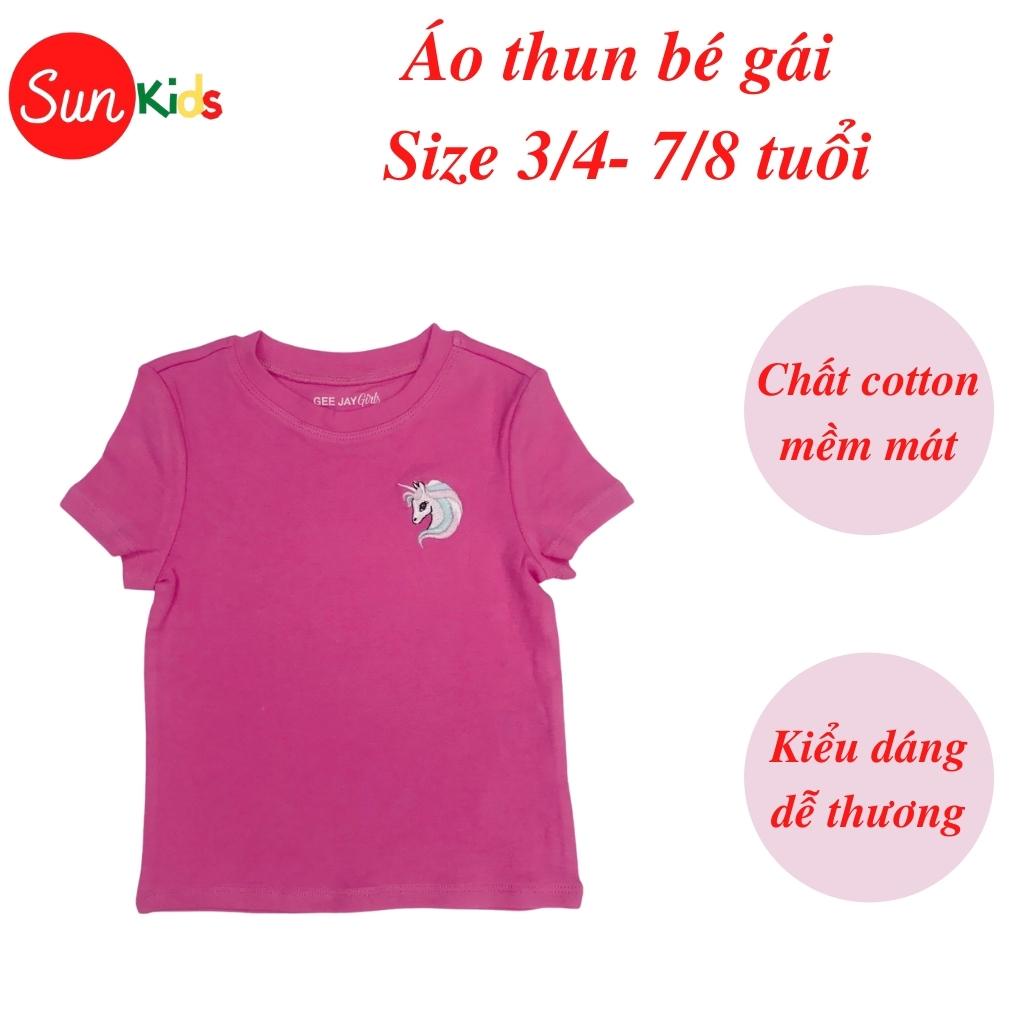 Áo thun cho bé gái, áo phông bé gái chất cotton mềm mát, size 3/4 - 7/8 tuổi - SUNKIDS