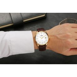 [CHÍNH HÃNG NHẬT BẢN] Đồng Hồ Nam SUNRISE Dây Genuine Leather SRWATCH SG8886.4602AT Trắng - Bảo Hành 12 Tháng