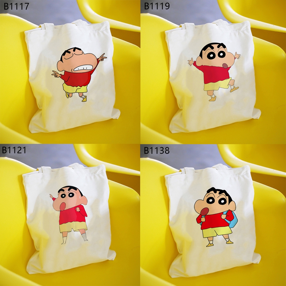 Túi Xách Vải canvas In Hình shin Cậu Bé Bút Chì Dễ Thương