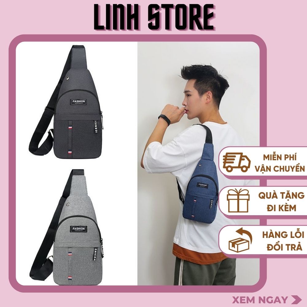 Túi đeo chéo namLinh Store vải canvas chống nước phong cách Hàn Quốc