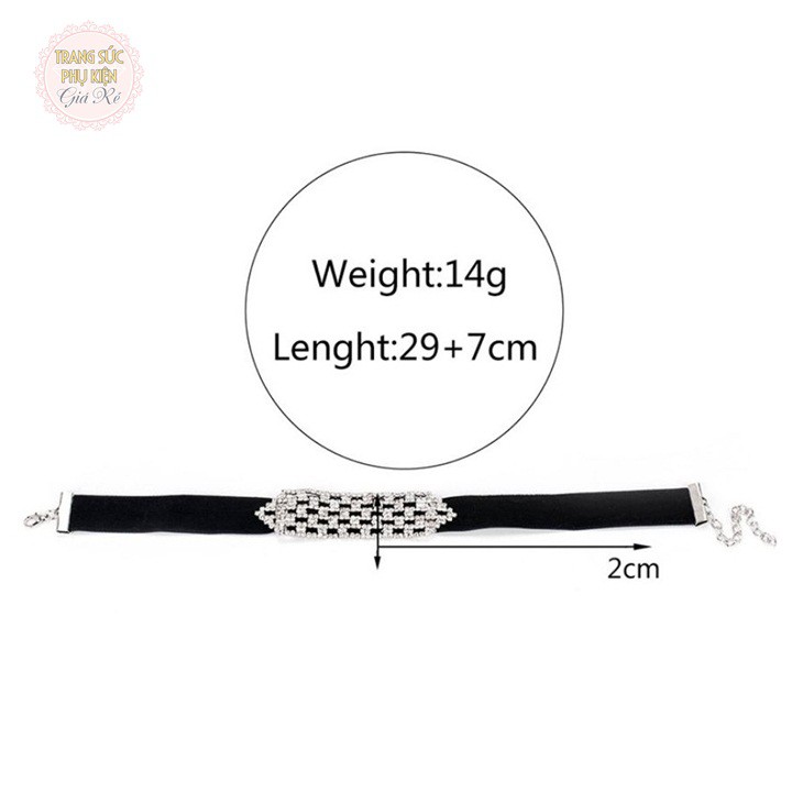 Chocker vòng cố nữ dây đơn phối đá nhân tạo lấp lánh cực xinh DC74