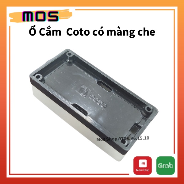 Ổ cắm 3 lổ coto màu trắng có màng che/ không màng che - Mos Shop