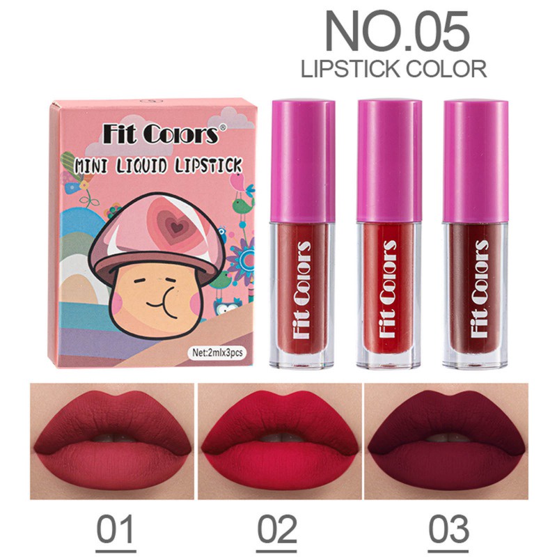 Set 3 Son Kem Lì Mini Chống Nước Lâu Trôi Suốt 24 Giờ