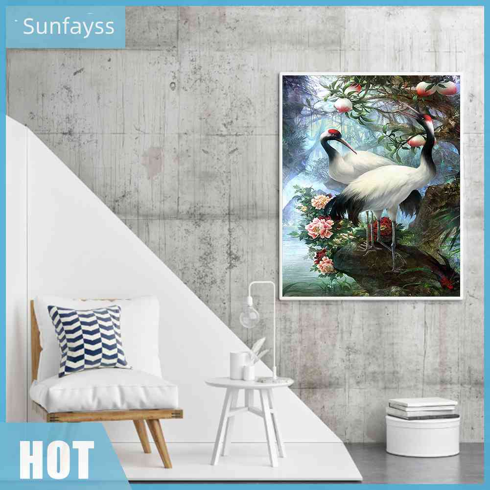 Bộ Tranh Thêu Chữ Thập DIY Hình Chim Hạc 11CT