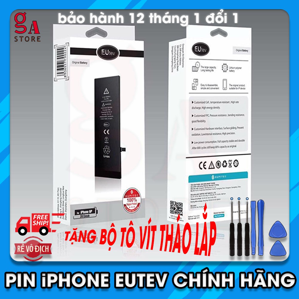 [Hỗ trợ thay] Pin iPhone EUtev chính hãng (xuất khẩu EU),cho iphone4,4s,5,5s,6,6s,6plus,6splus,7,7plus,8,8plus,iphone x