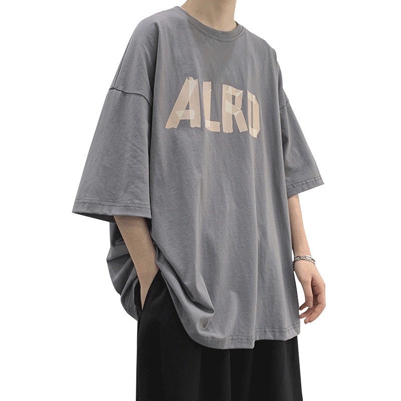 Áo Thun Cotton Tay Lỡ Form Rộng Nam Nữ Unisex In Chữ ALRD