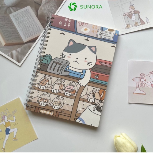 Sổ tay cute ghi chép a5 160 trang sổ tay mèo Nhật Bản dễ thương