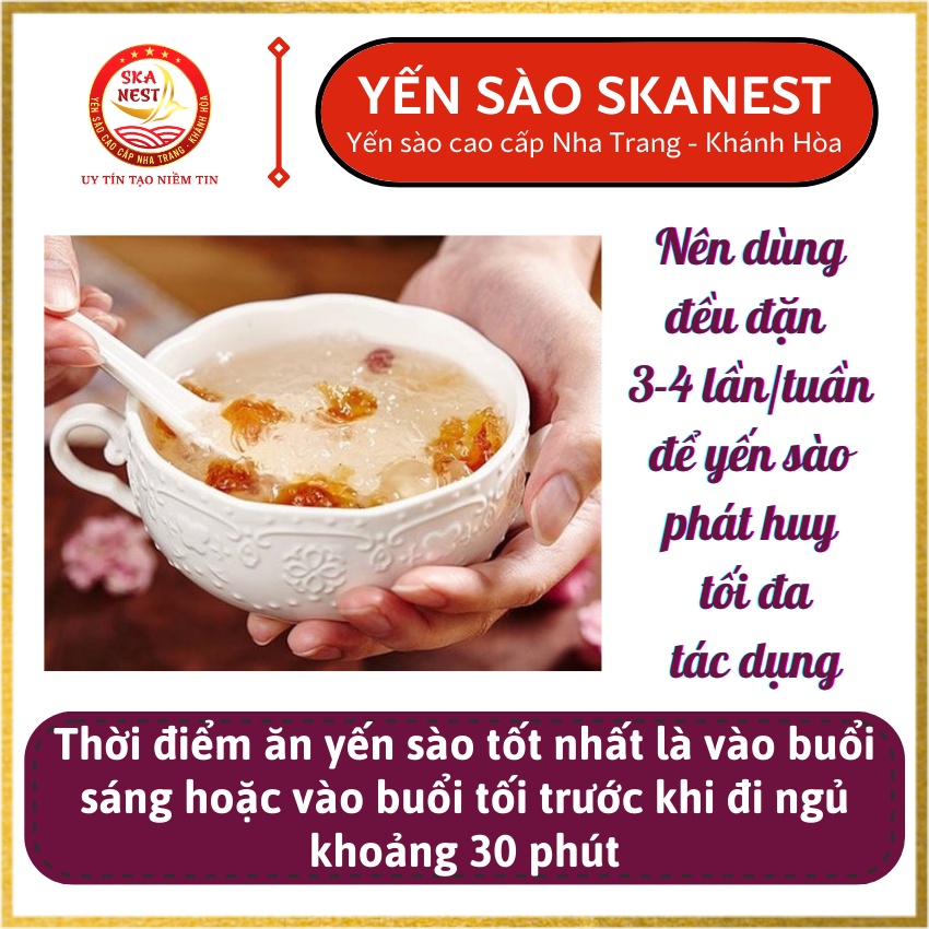 Yến Sào Sợi Sơ Mướp tặng kèm táo đỏ, đường phèn, hạt chia - Tổ Yến Sào Tinh Chế kết tổ - Yến Vụn nguyên Chất