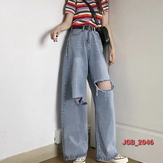 Quần jean nữ rách ống rộng đẹp cao cấp siêu ngầu