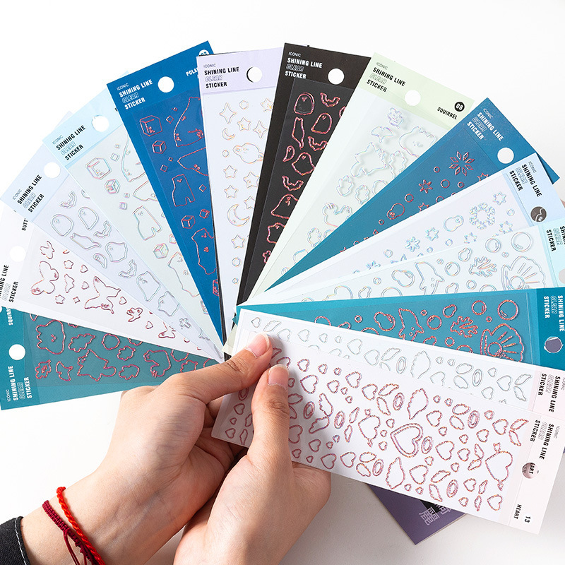 Sticker dán PVC màu laser trang trí album ảnh DIY xinh xắn