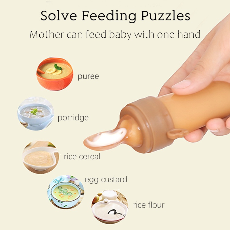 Muỗng Silicone 5 Trong 1 Cho Bé Ăn Dặm Kèm 4 Muỗng Tiện Dụng