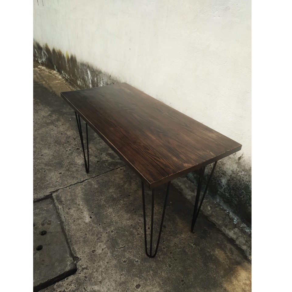 BÀN LÀM VIỆC GỖ THÔNG VINTAGE CHÂN SẮT HAIRPIN GORI - HÀNG LOẠI 1