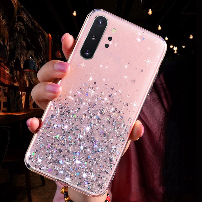 Ốp điện thoại lấp lánh hợp thời trang cho Samsung Galaxy A50 A30 A20 A10 A70 A60 A80 A50S M20 M30 Note 10 Plus 8 9