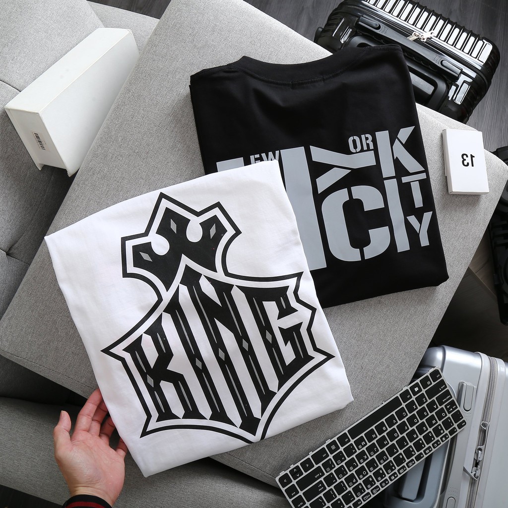 Áo thun nam tay ngắn không cổ NY Phản Quang bigsize 80 - 130kg