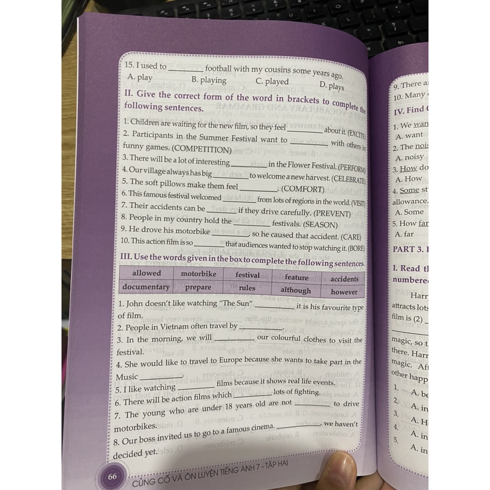 Sách - Củng cố và ôn luyện Tiếng anh 7 tập 2