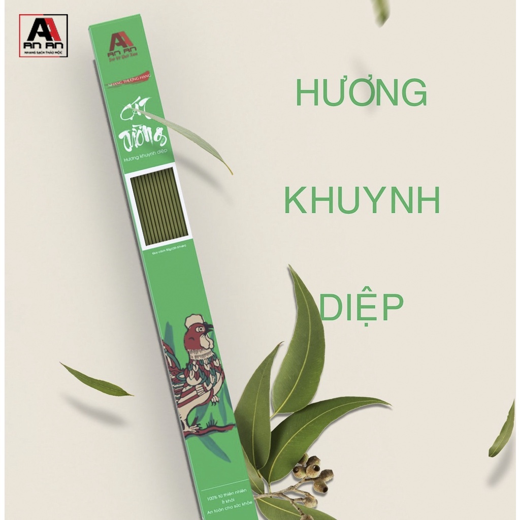 Nhang sạch Khuynh diệp An An hộp 36 nén không hóa chất phù hợp chưng thờ cúng