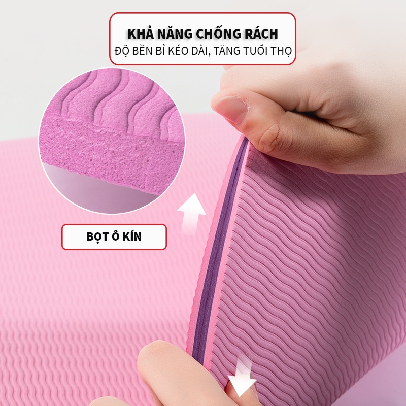 Thảm Tập GYM YOGA 2 Lớp Dầy 6mm Chống Trơn Trượt Hiệu Qủa Luyện Tập