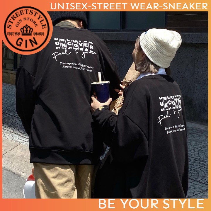 Áo bomber nỉ  cardigan UNCOVER đen - (gin store)