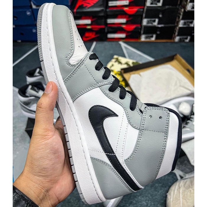 Giày Jordan 1 cổ cao, jd1 cao cổ xám Smoker Grey, bản chuẩn Trung