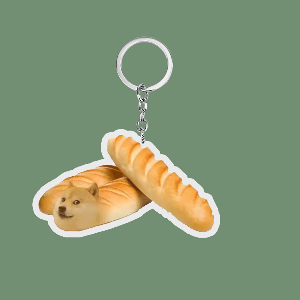 Móc khóa chó mèo bánh mỳ 2 cho bạn bè, người yêu
